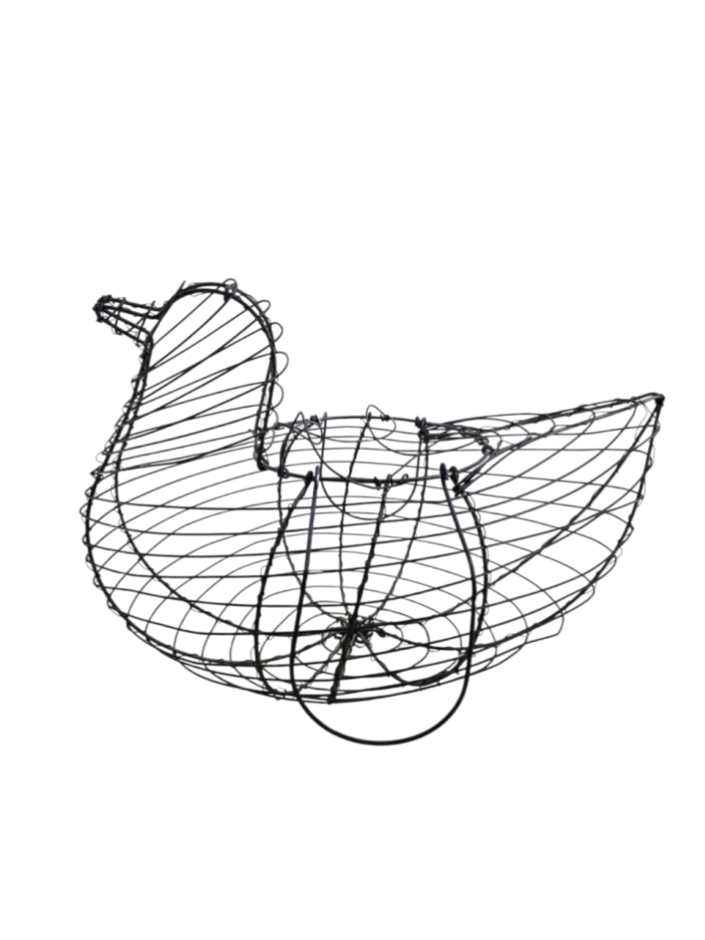 Vintage Wire Chicken Egg Basket Primitive Farmhouse Hen Gathering Basket